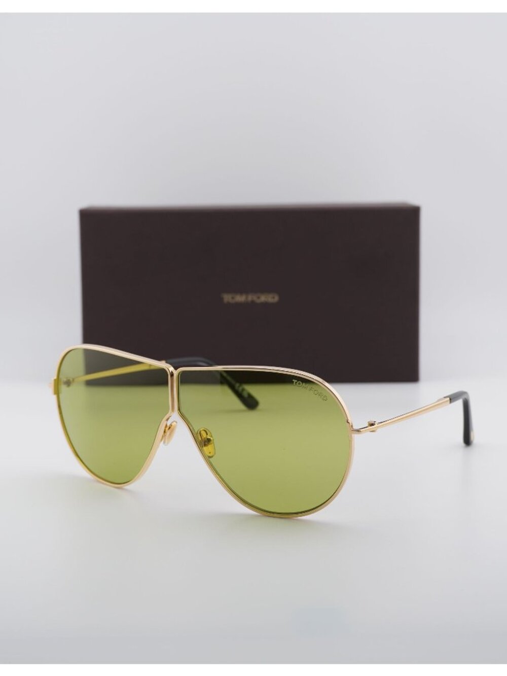 Tom Ford Keating FT1158 30N Shield Sunglasses - Gold / Green